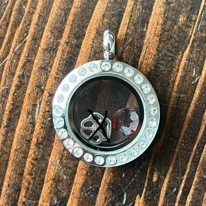 ORIGAMI OWL • mini silver locket with charms jewelry necklace keepsake accessory